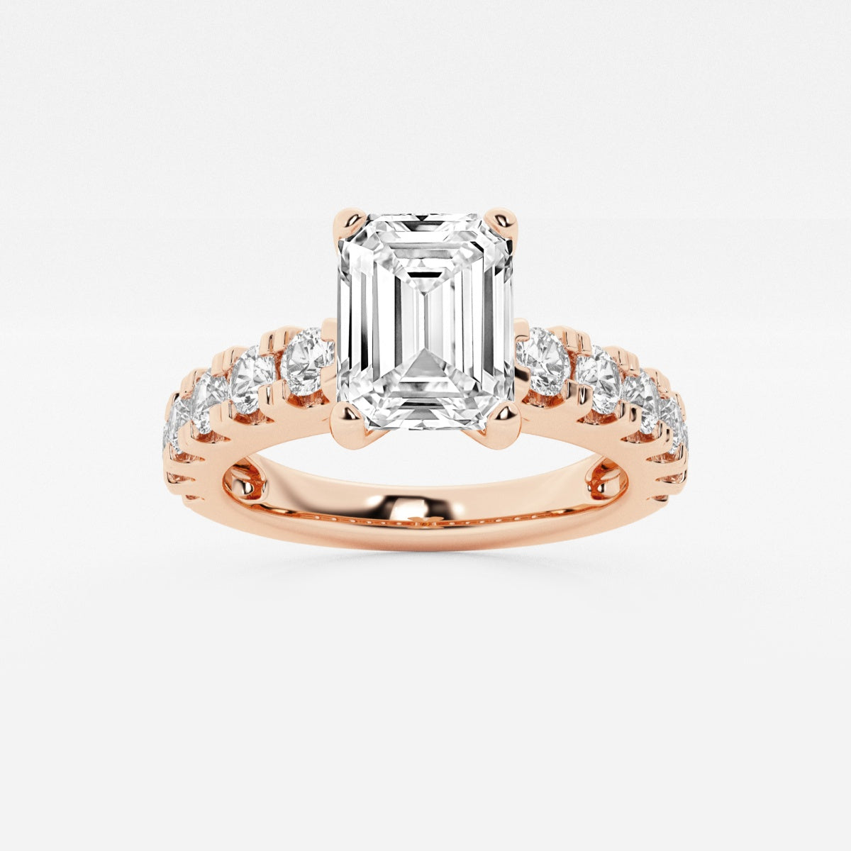 Aurora - Split Prong Side Stones Engagement Ring