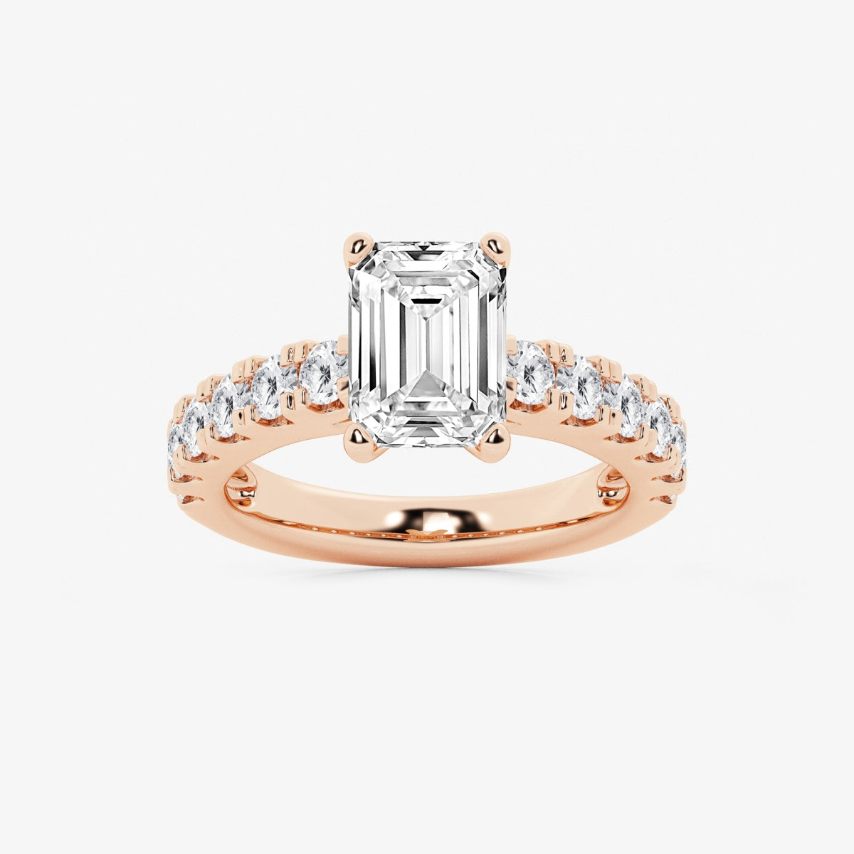 Aurora - Split Prong Side Stones Engagement Ring