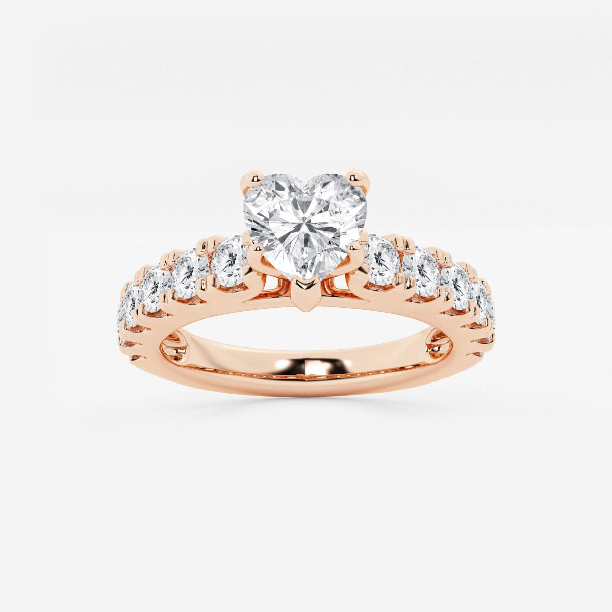 Aurora - Split Prong Side Stones Engagement Ring