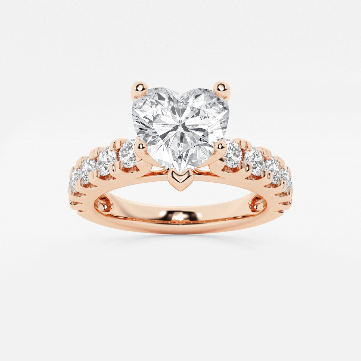 Aurora - Split Prong Side Stones Engagement Ring