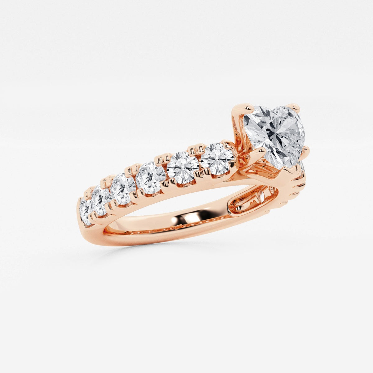 Aurora - Split Prong Side Stones Engagement Ring