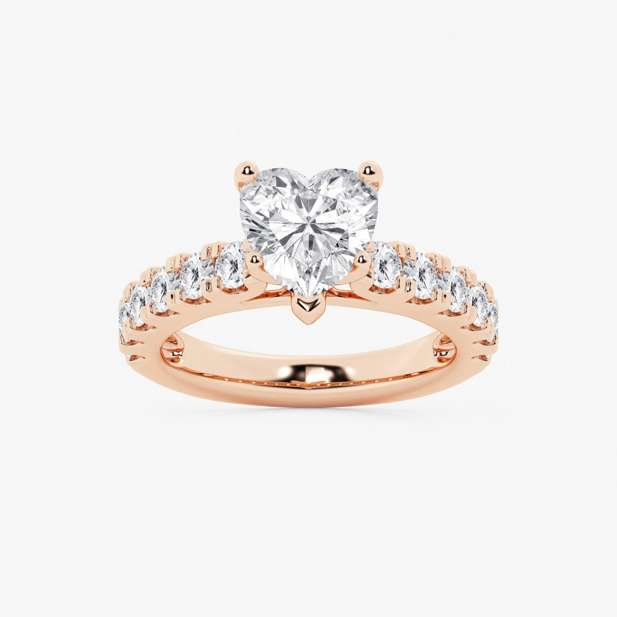 Aurora - Split Prong Side Stones Engagement Ring