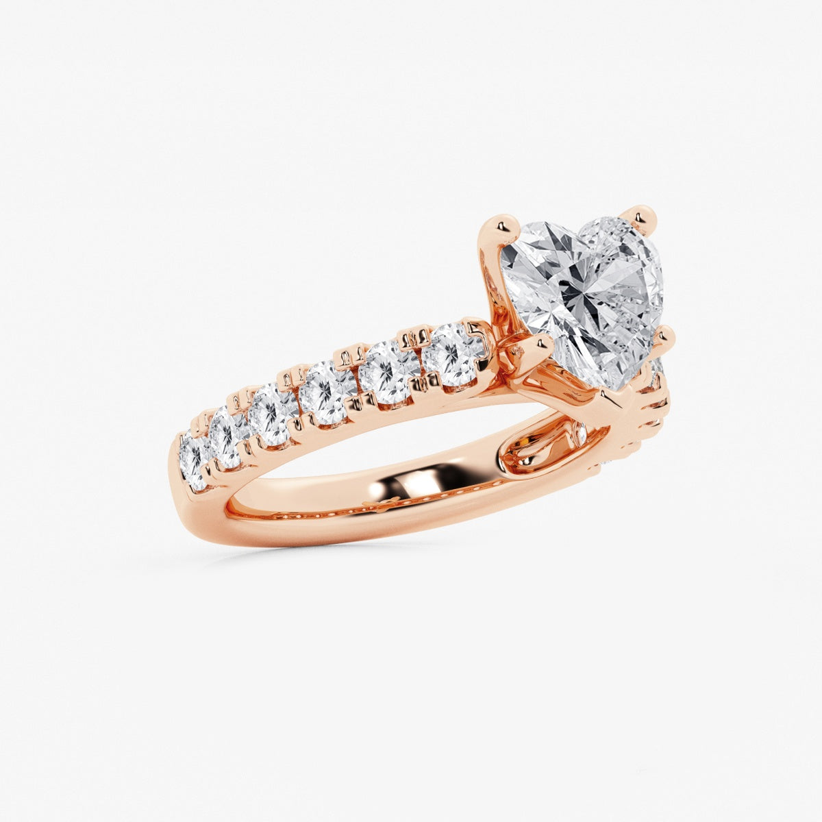 Aurora - Split Prong Side Stones Engagement Ring