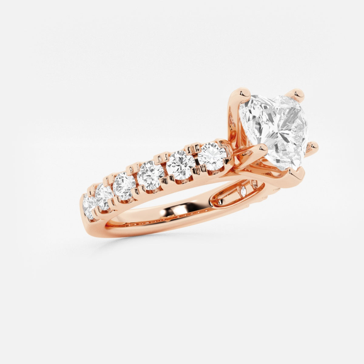 Aurora - Split Prong Side Stones Engagement Ring