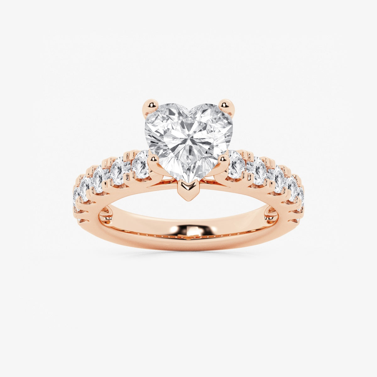 Aurora - Split Prong Side Stones Engagement Ring