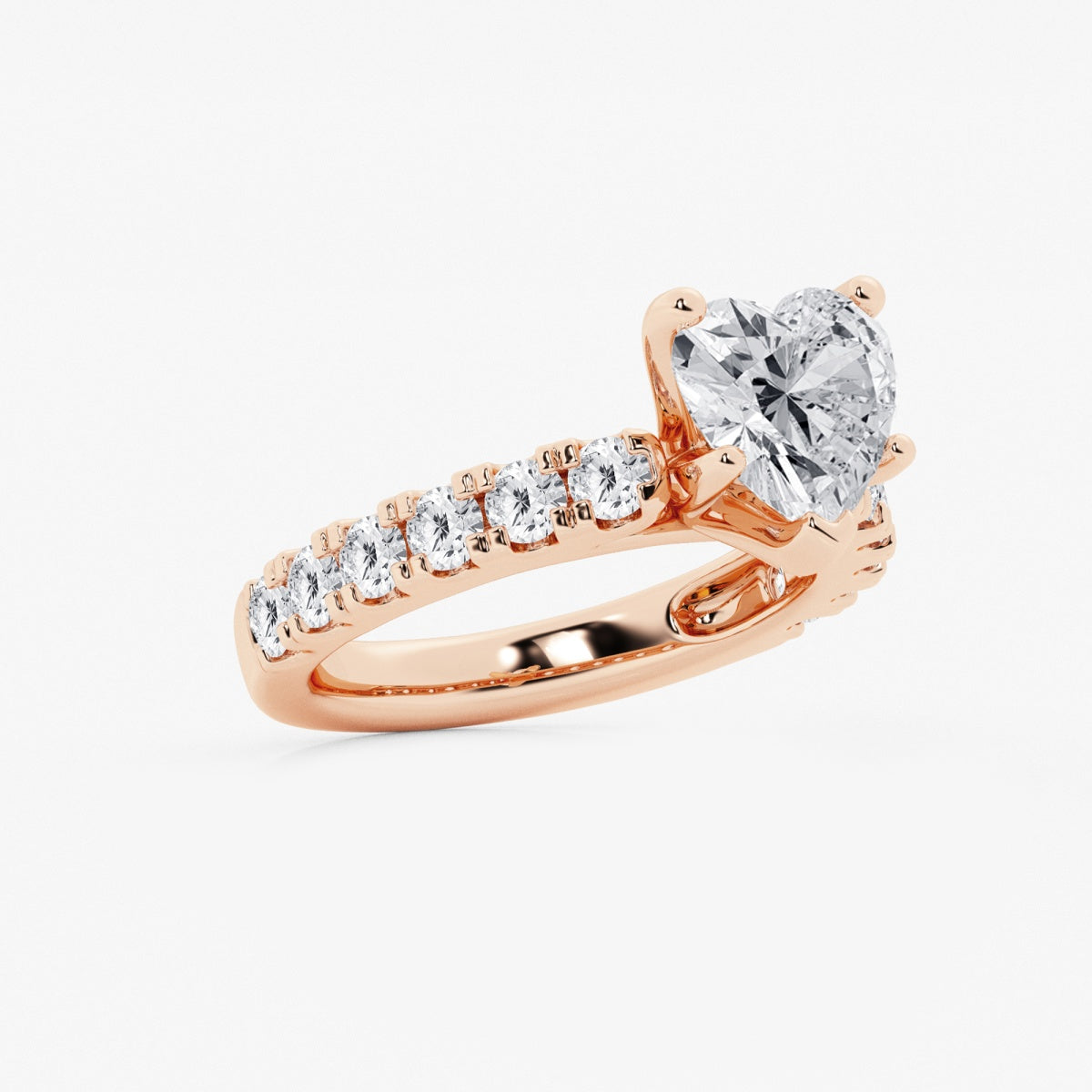 Aurora - Split Prong Side Stones Engagement Ring