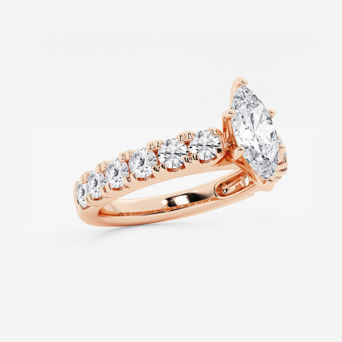 Aurora - Split Prong Side Stones Engagement Ring