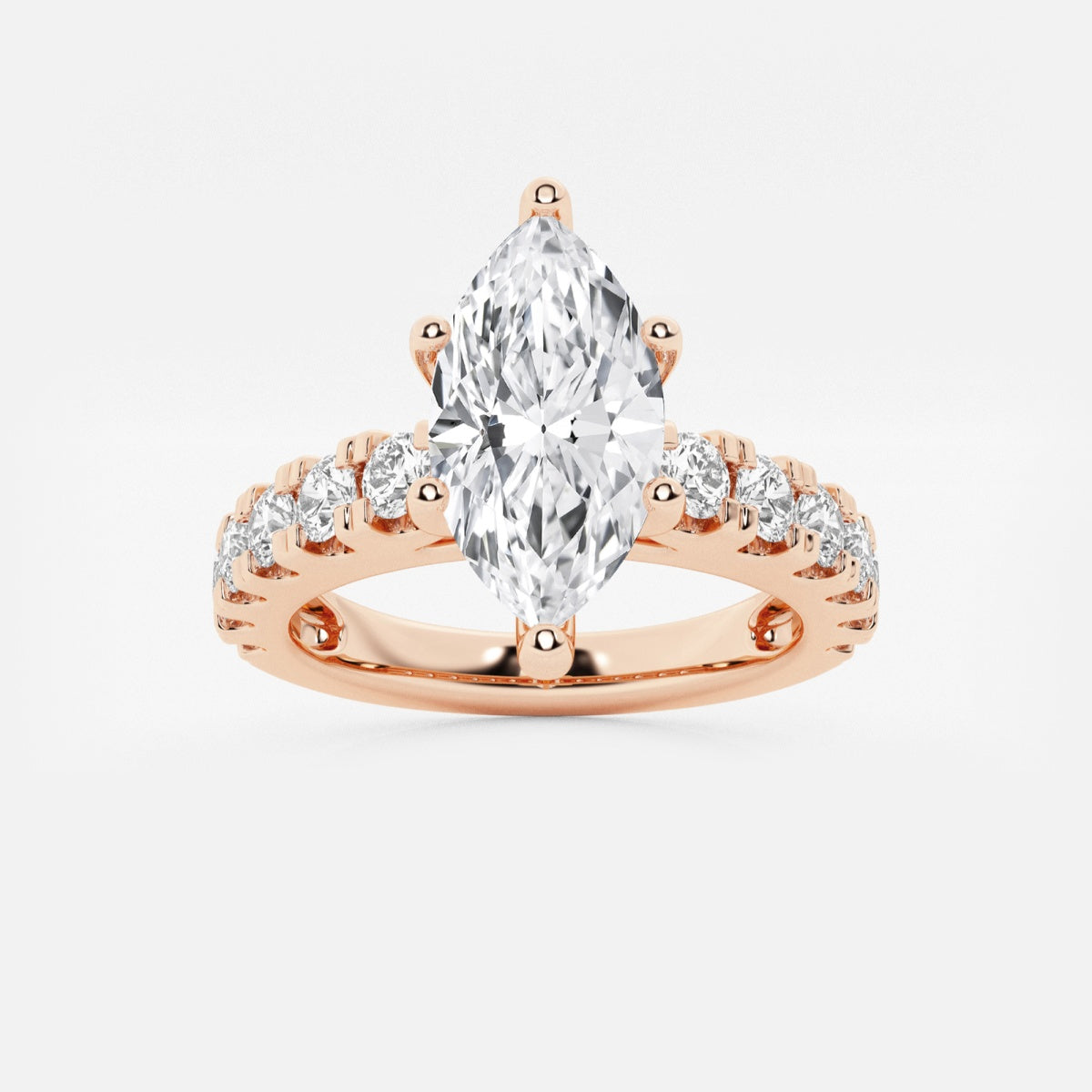 Aurora - Split Prong Side Stones Engagement Ring