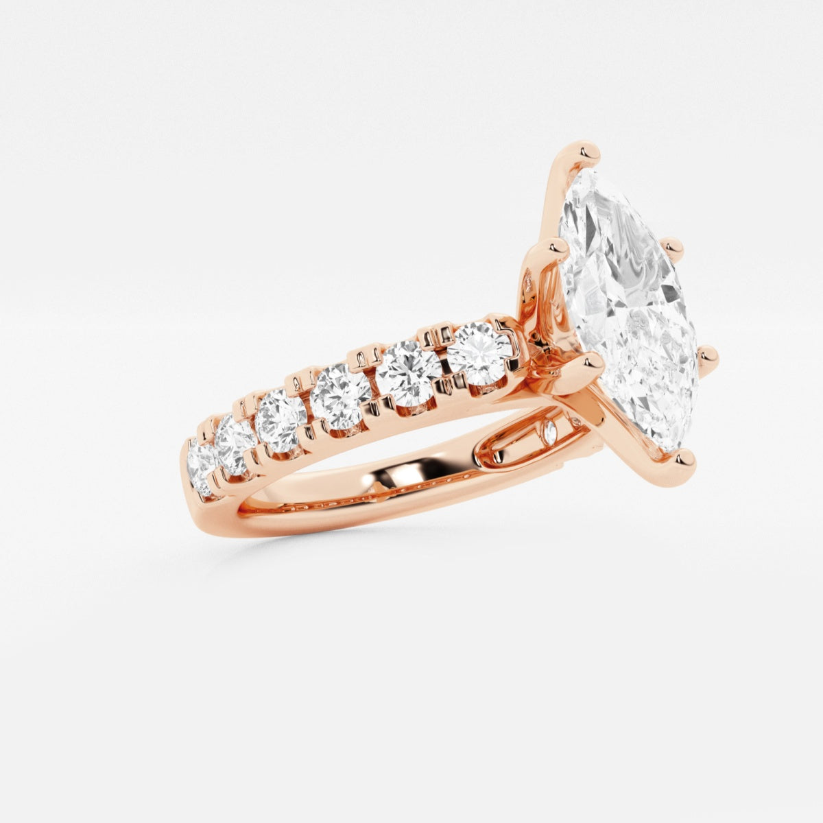 Aurora - Split Prong Side Stones Engagement Ring