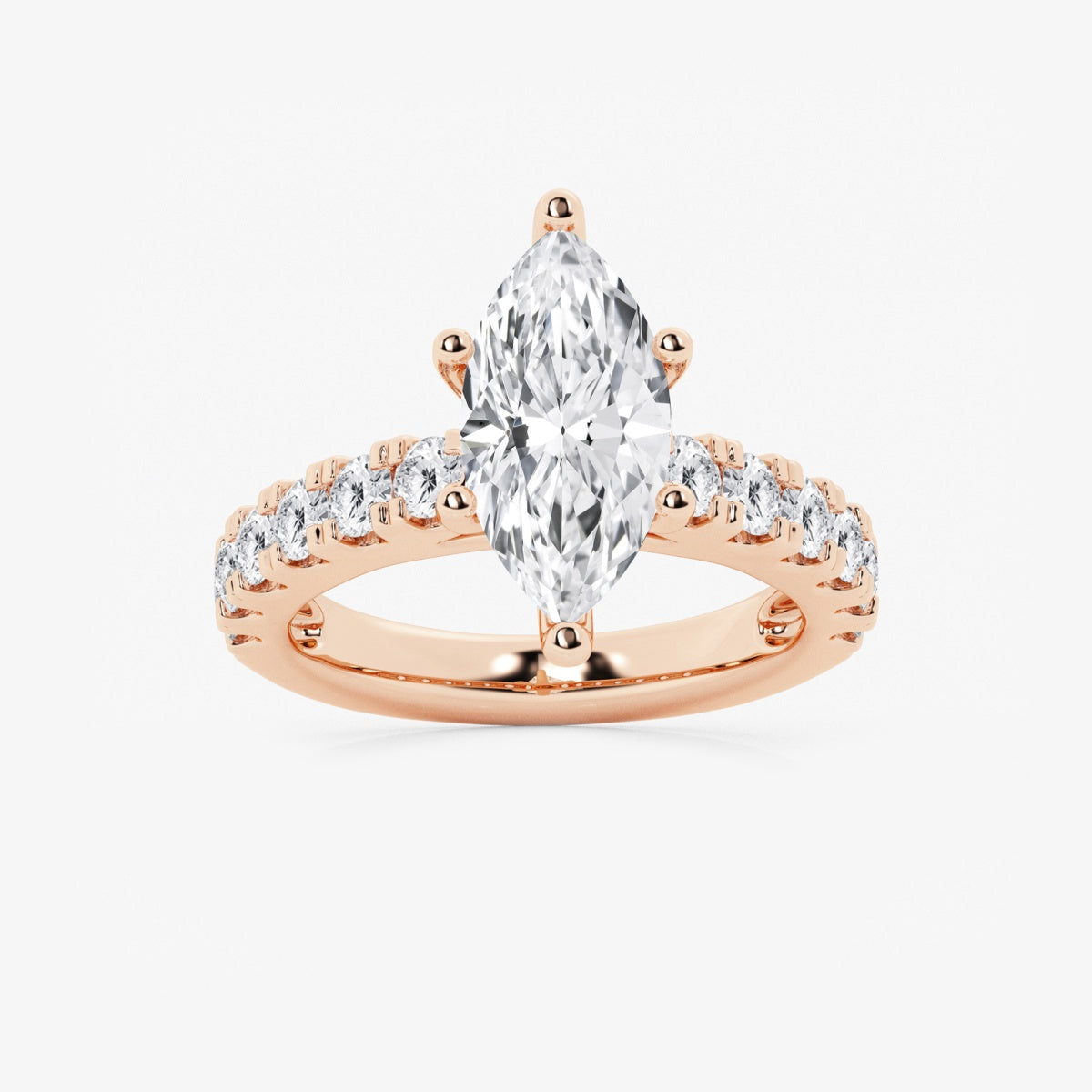 Aurora - Split Prong Side Stones Engagement Ring