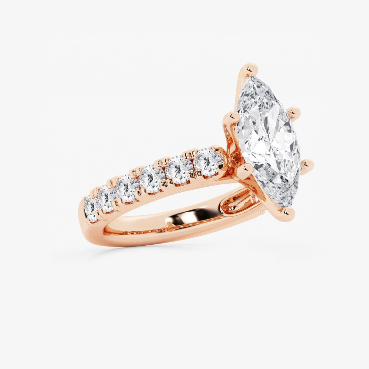 Aurora - Split Prong Side Stones Engagement Ring