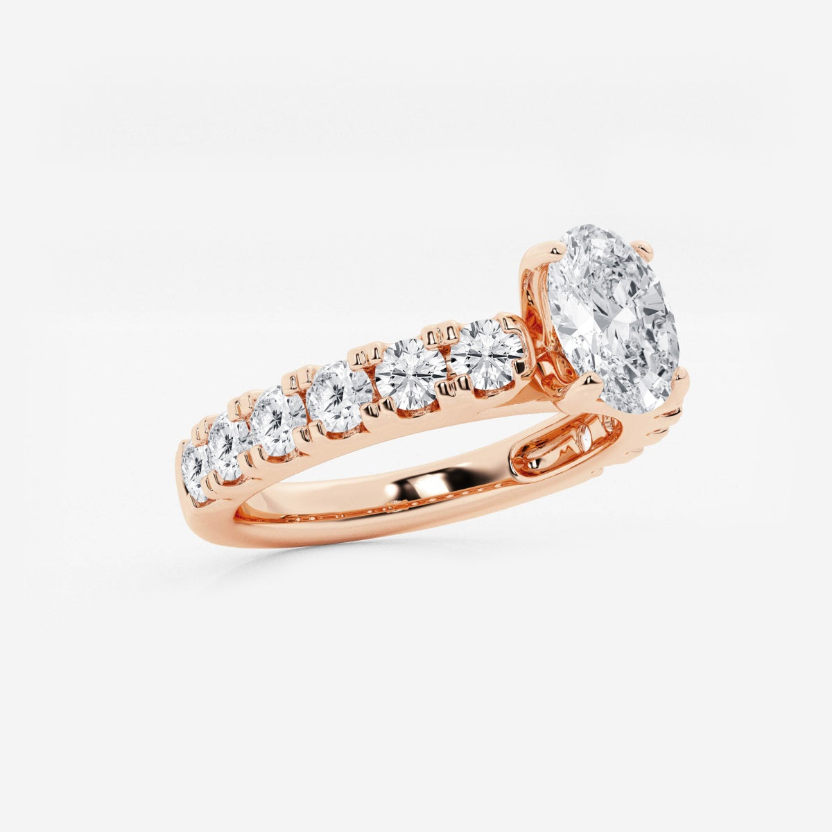 Aurora - Split Prong Side Stones Engagement Ring