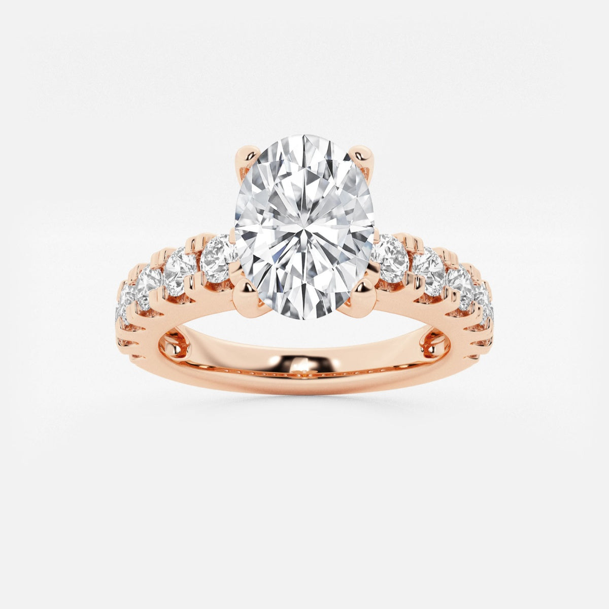 Aurora - Split Prong Side Stones Engagement Ring