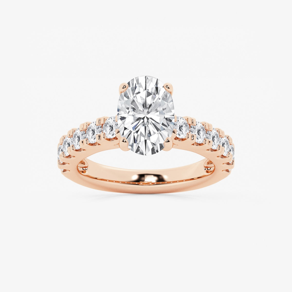 Aurora - Split Prong Side Stones Engagement Ring