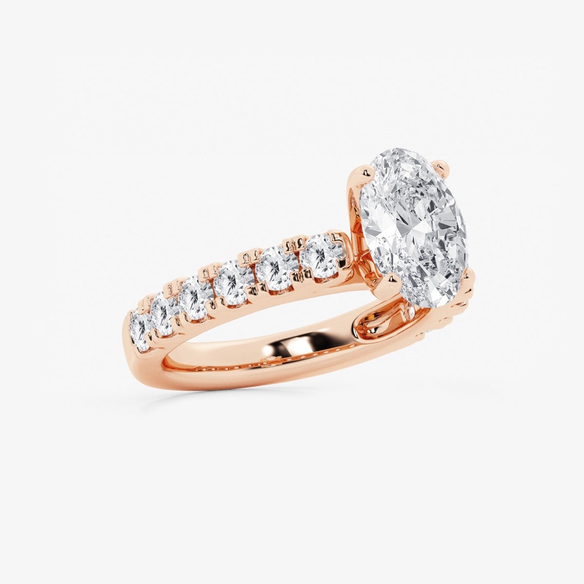 Aurora - Split Prong Side Stones Engagement Ring