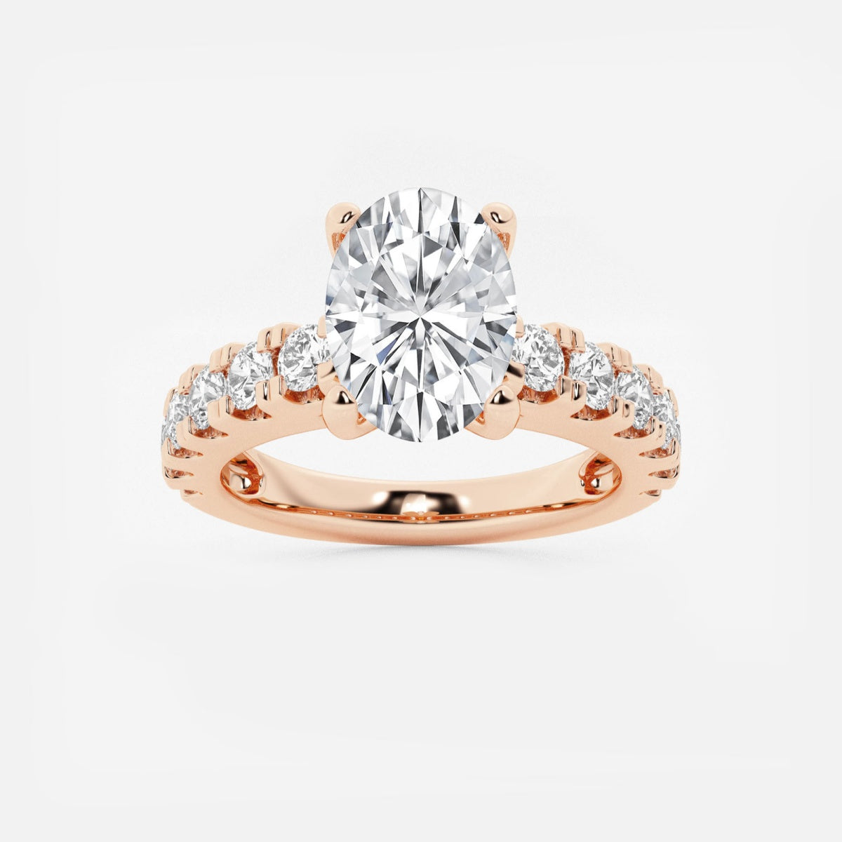 Aurora - Split Prong Side Stones Engagement Ring