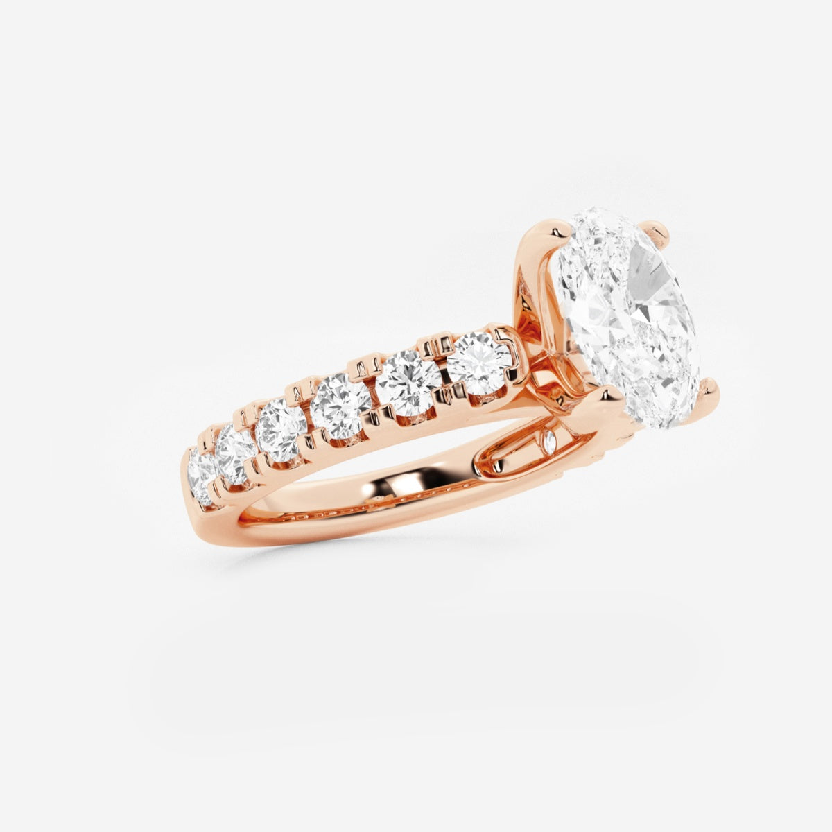 Aurora - Split Prong Side Stones Engagement Ring