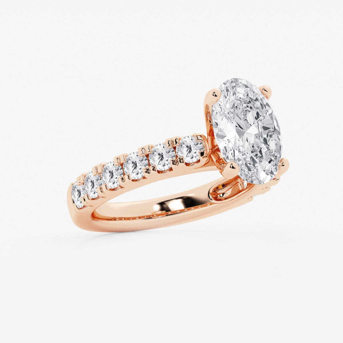 Aurora - Split Prong Side Stones Engagement Ring