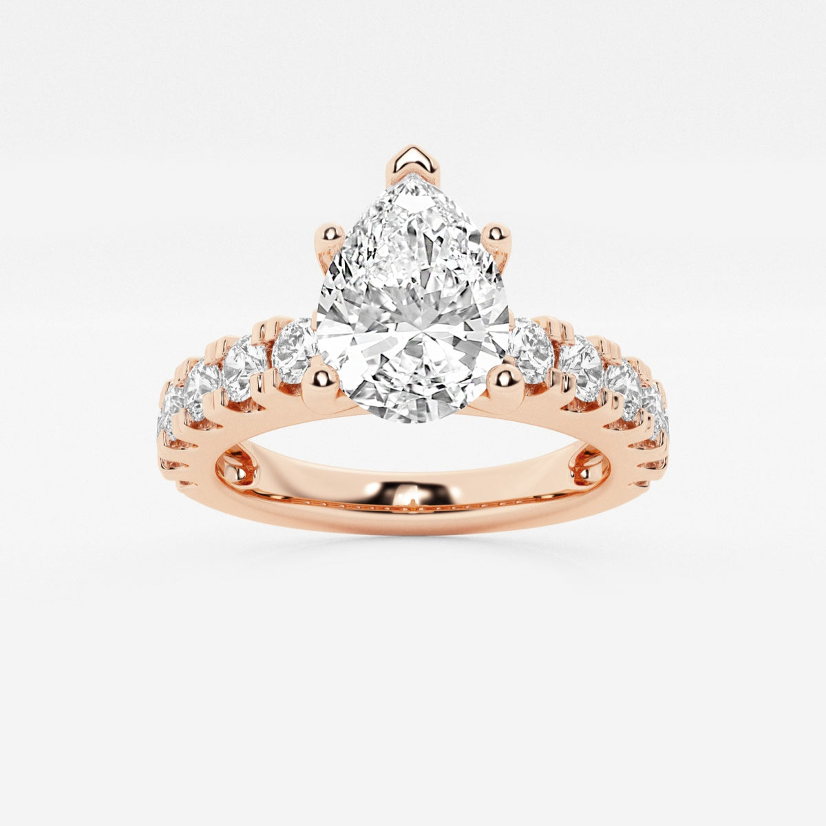 Aurora - Split Prong Side Stones Engagement Ring