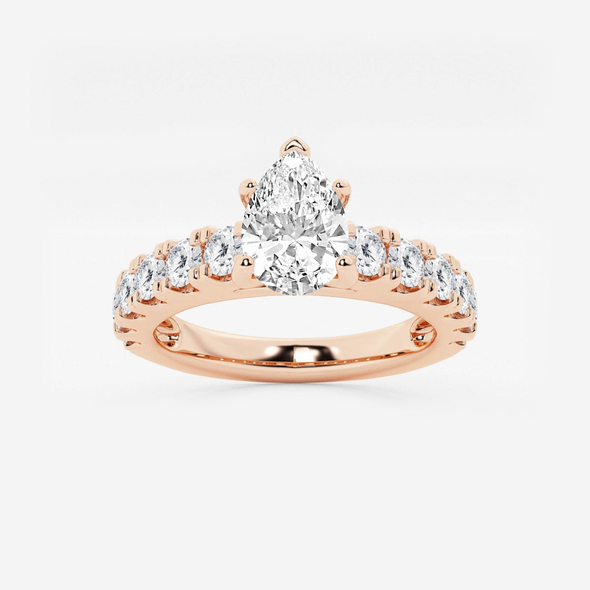 Aurora - Split Prong Side Stones Engagement Ring