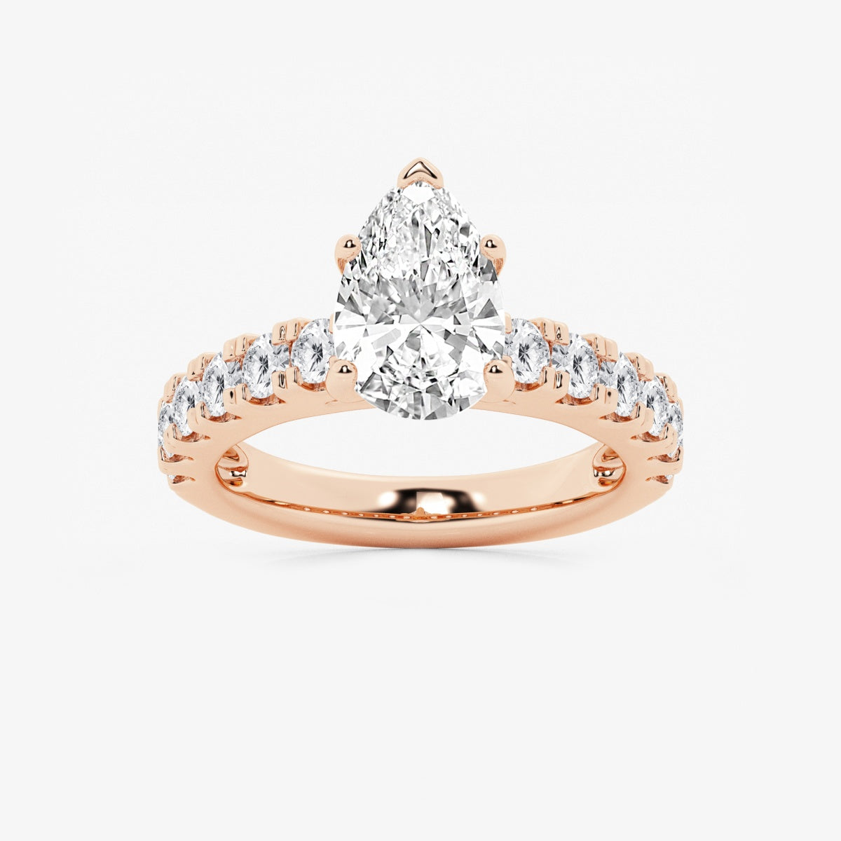 Aurora - Split Prong Side Stones Engagement Ring