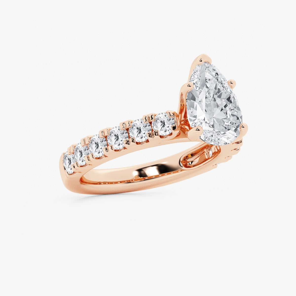 Aurora - Split Prong Side Stones Engagement Ring