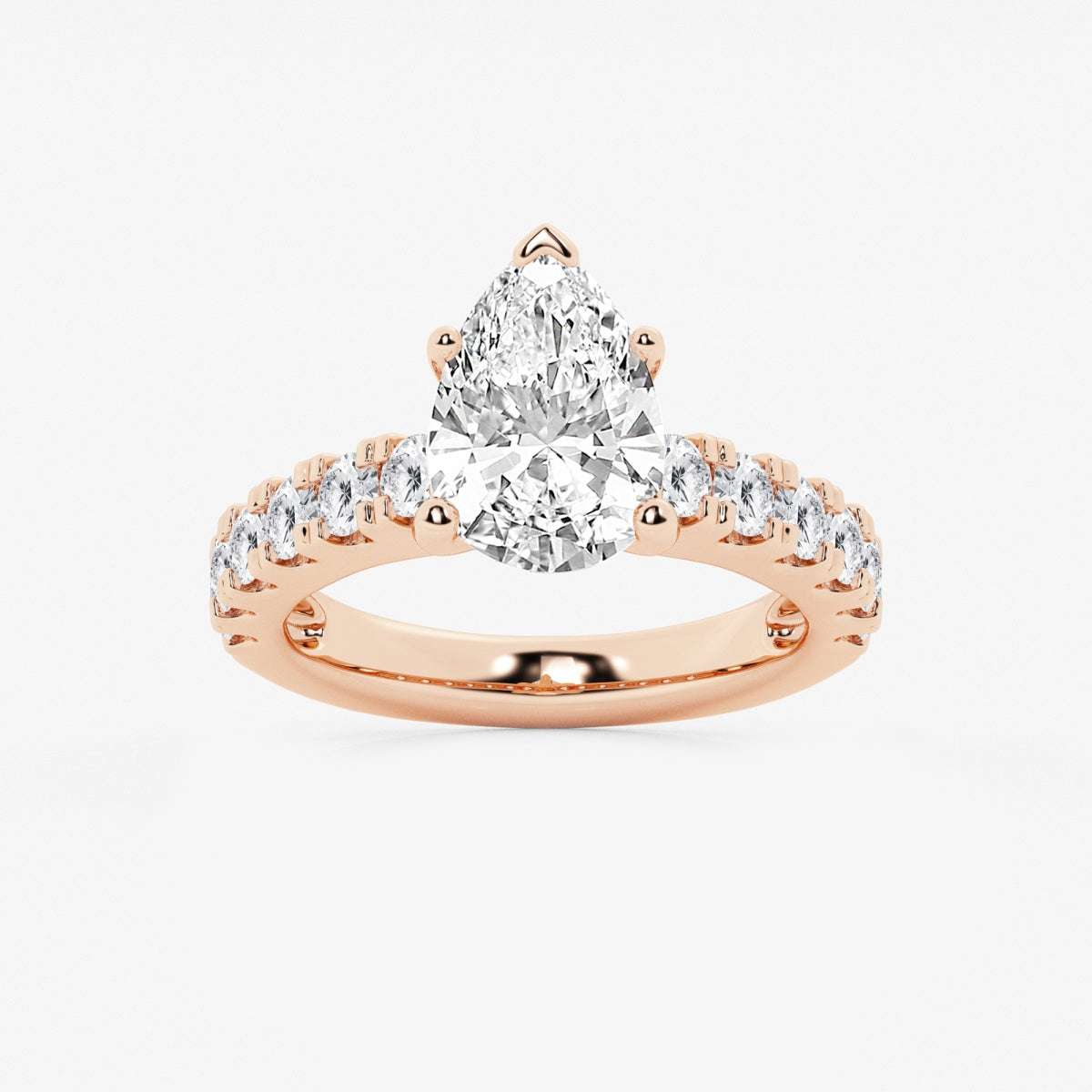 Aurora - Split Prong Side Stones Engagement Ring