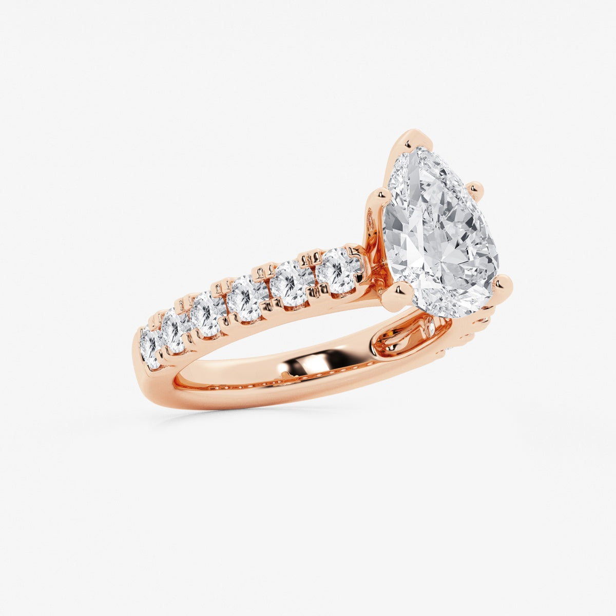 Aurora - Split Prong Side Stones Engagement Ring