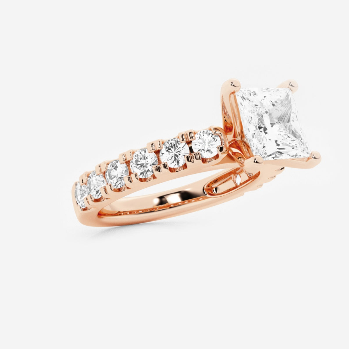 Aurora - Split Prong Side Stones Engagement Ring