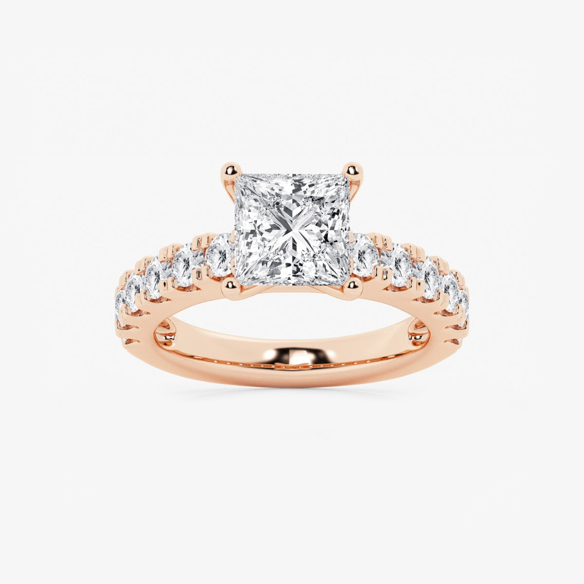 Aurora - Split Prong Side Stones Engagement Ring