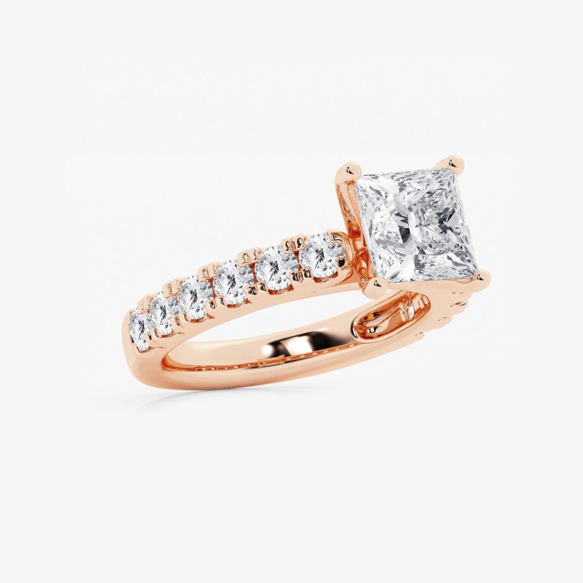 Aurora - Split Prong Side Stones Engagement Ring