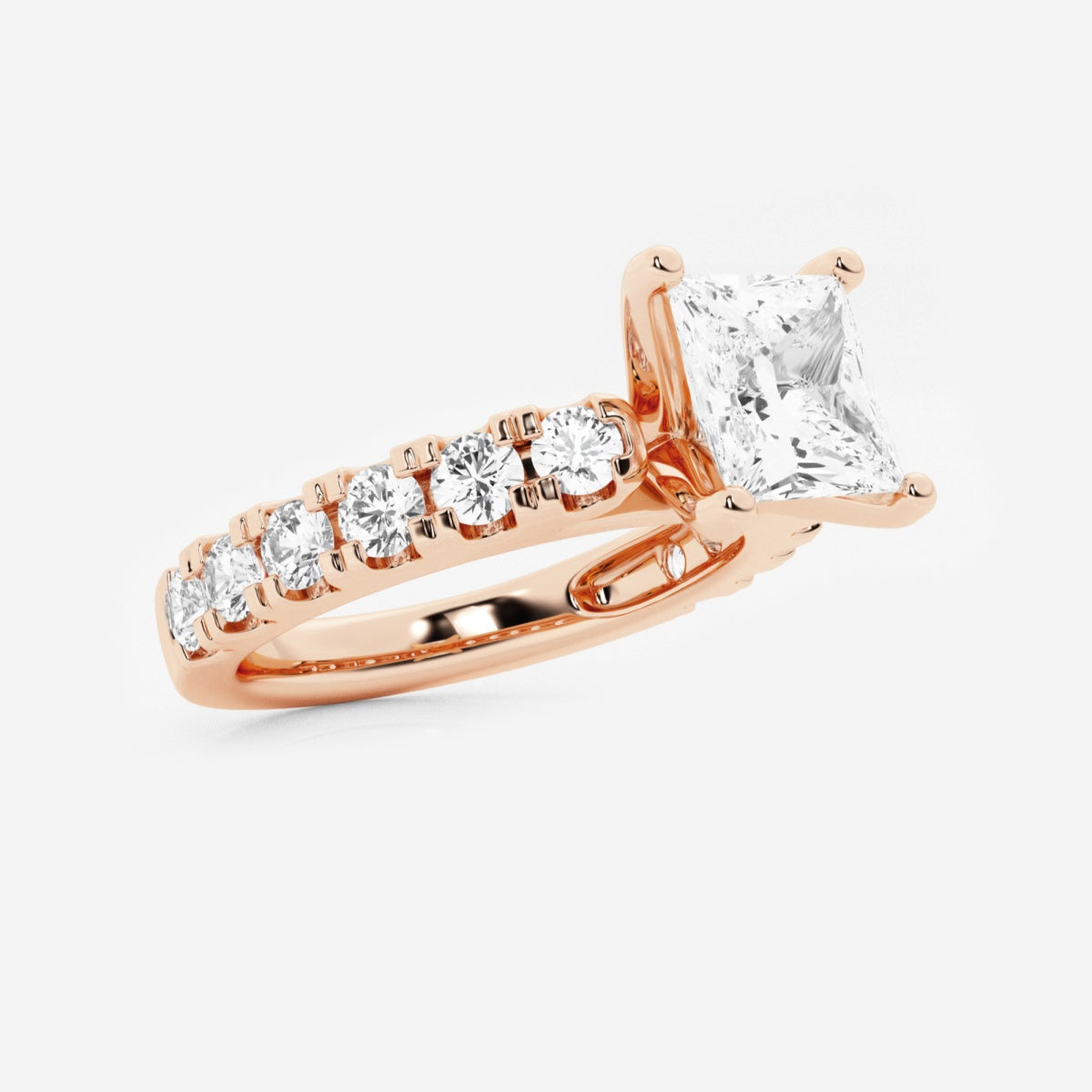 Aurora - Split Prong Side Stones Engagement Ring