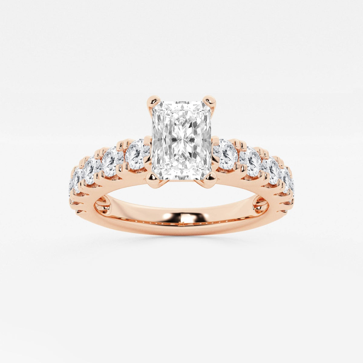 Aurora - Split Prong Side Stones Engagement Ring