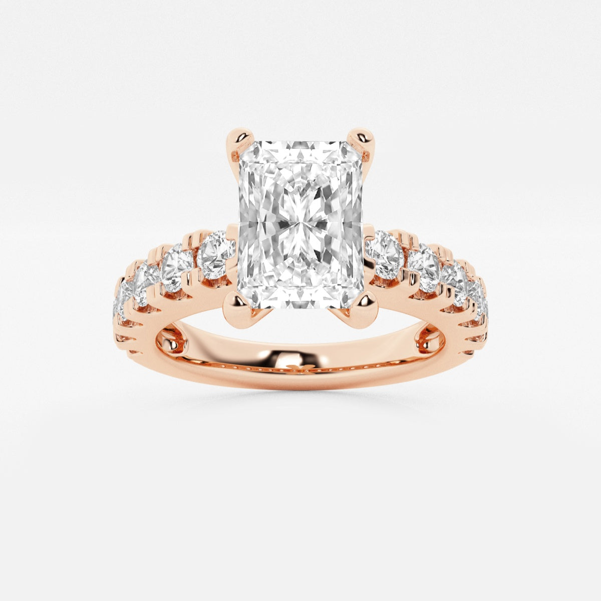 Aurora - Split Prong Side Stones Engagement Ring