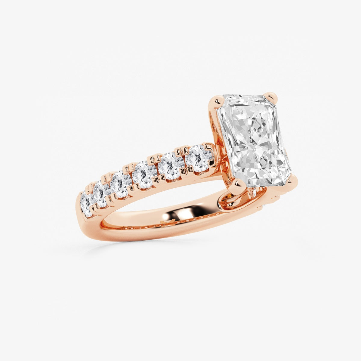 Aurora - Split Prong Side Stones Engagement Ring