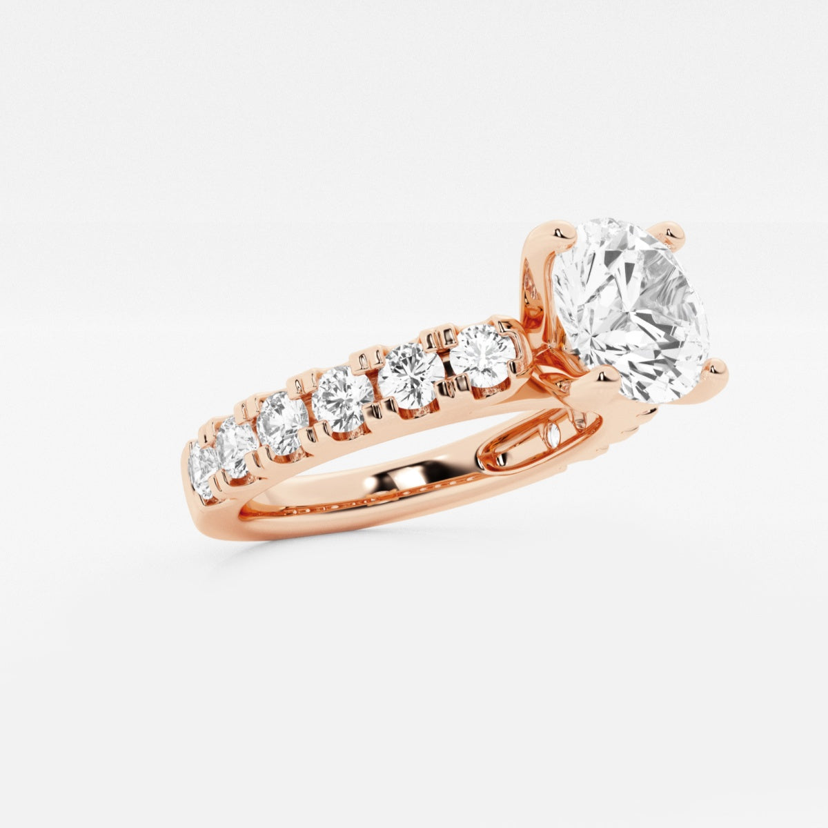 Aurora - Split Prong Side Stones Engagement Ring