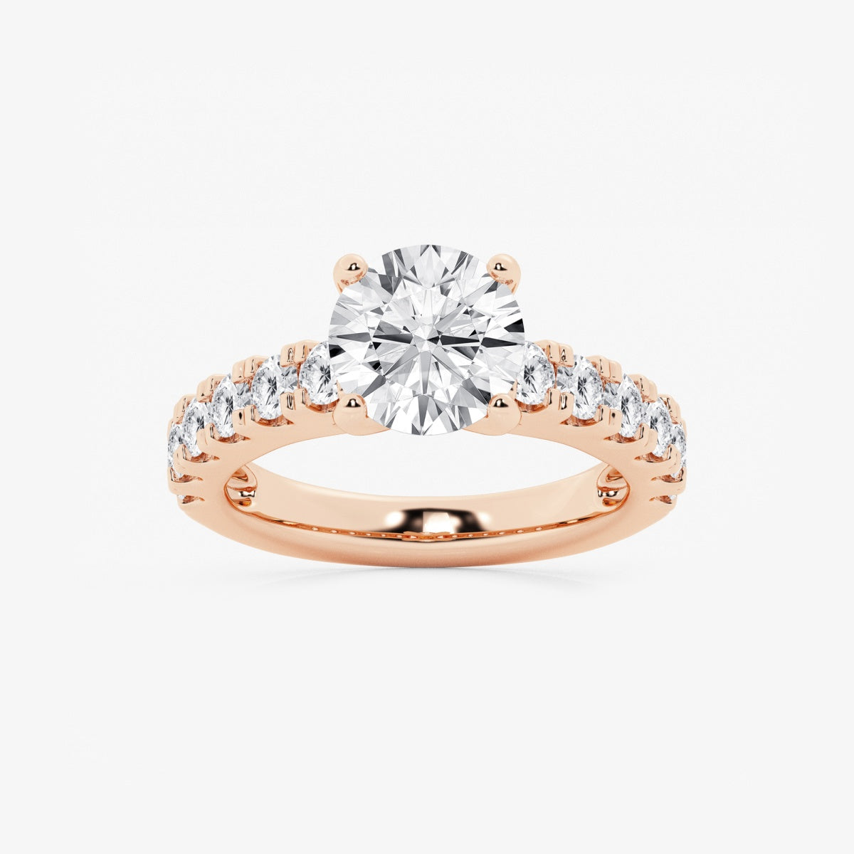 Aurora - Split Prong Side Stones Engagement Ring