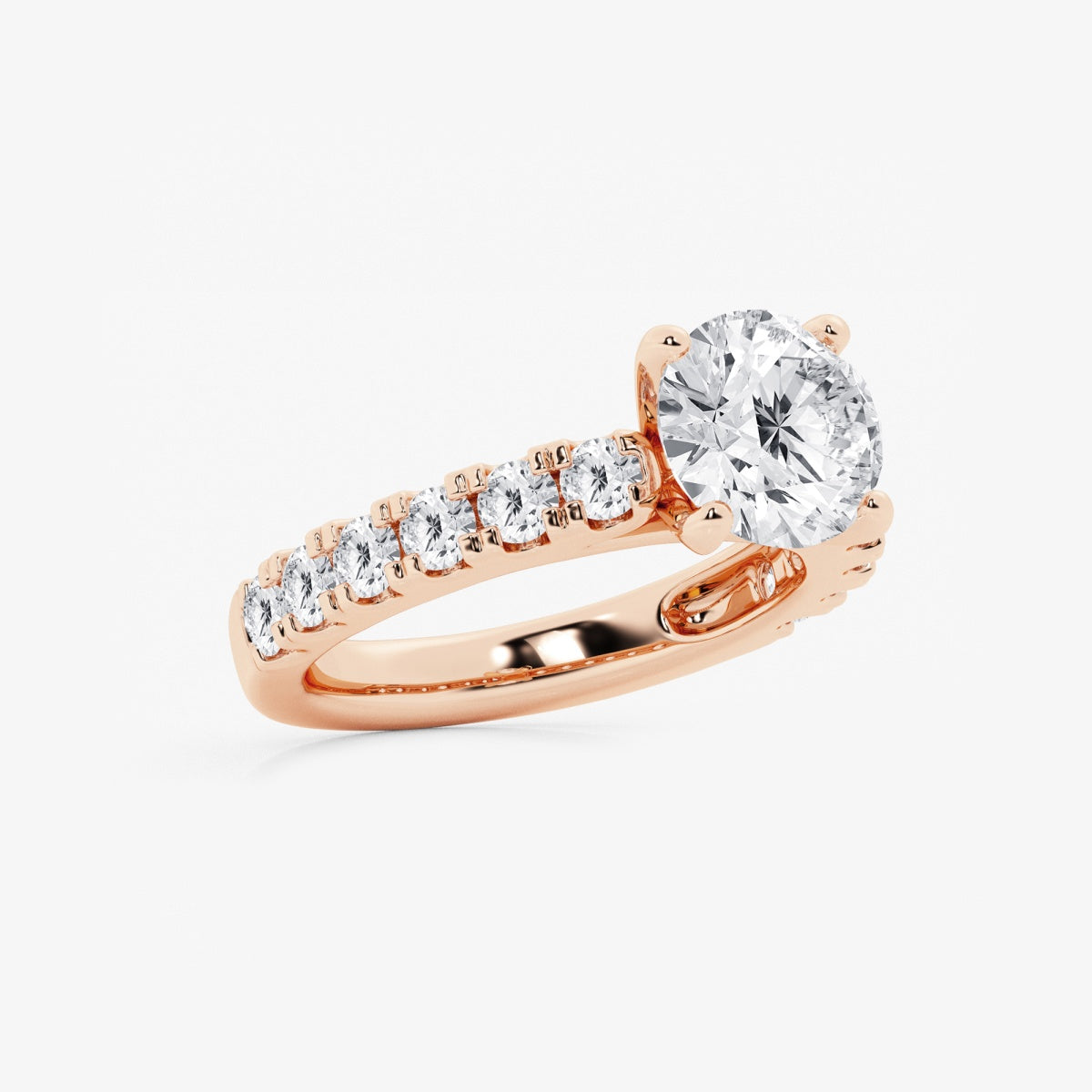 Aurora - Split Prong Side Stones Engagement Ring