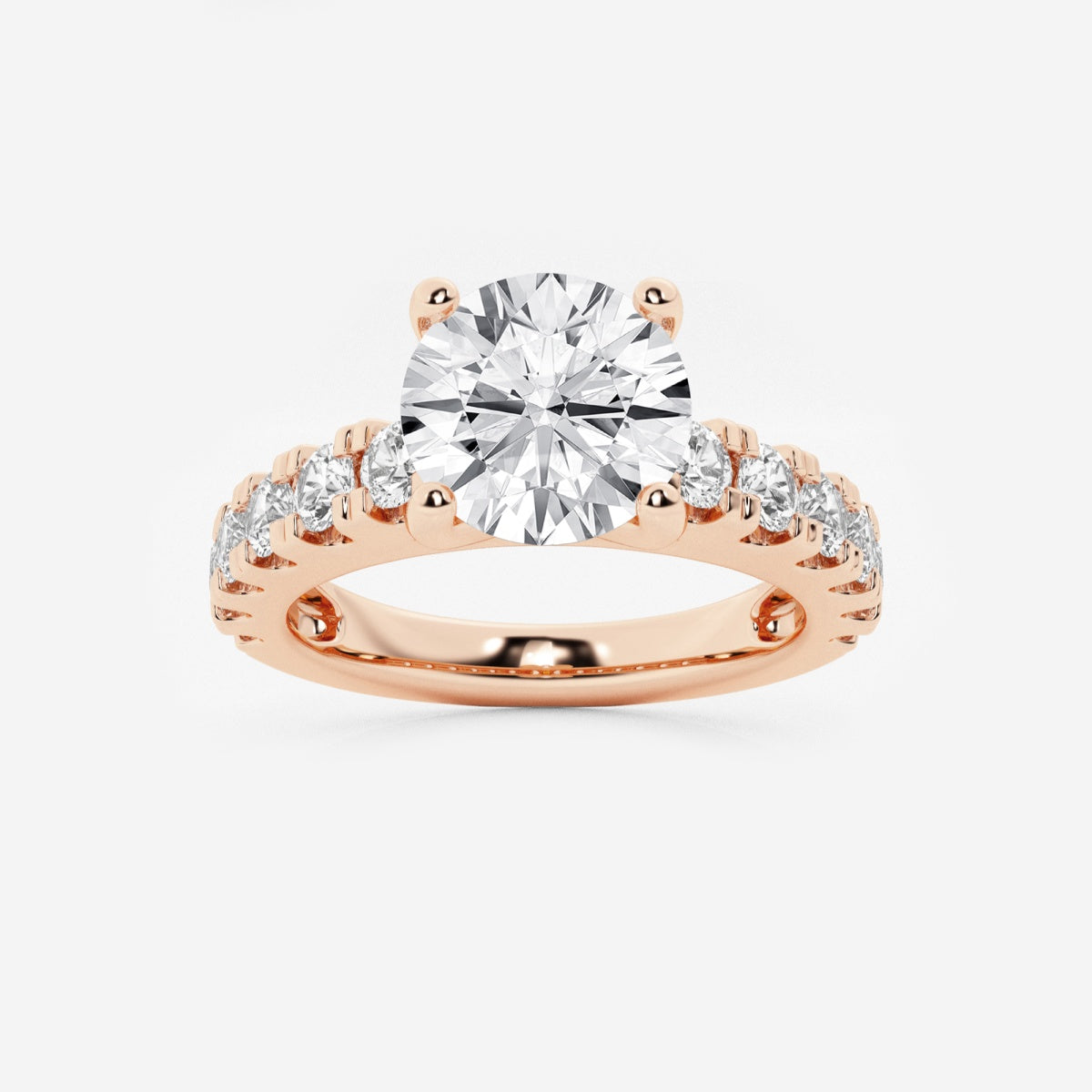 Aurora - Split Prong Side Stones Engagement Ring