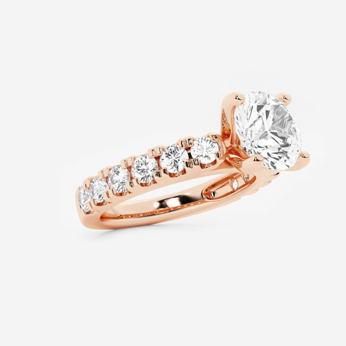 Aurora - Split Prong Side Stones Engagement Ring