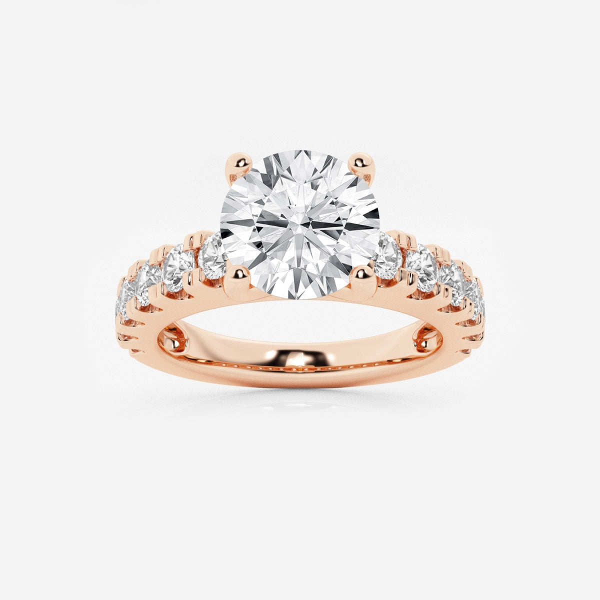 Aurora - Split Prong Side Stones Engagement Ring