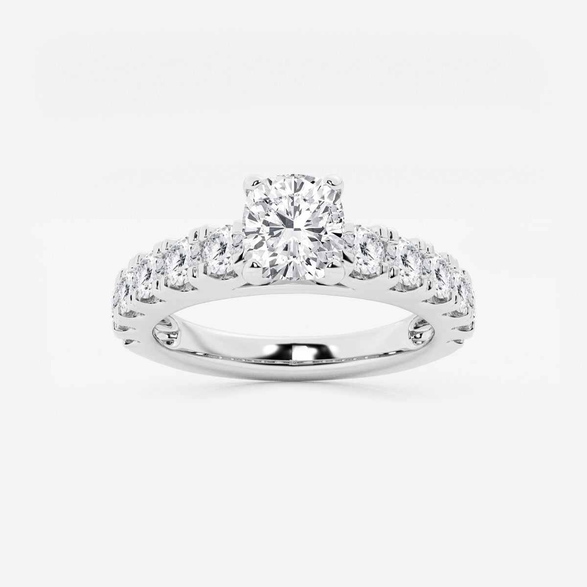 Aurora - Split Prong Side Stones Engagement Ring