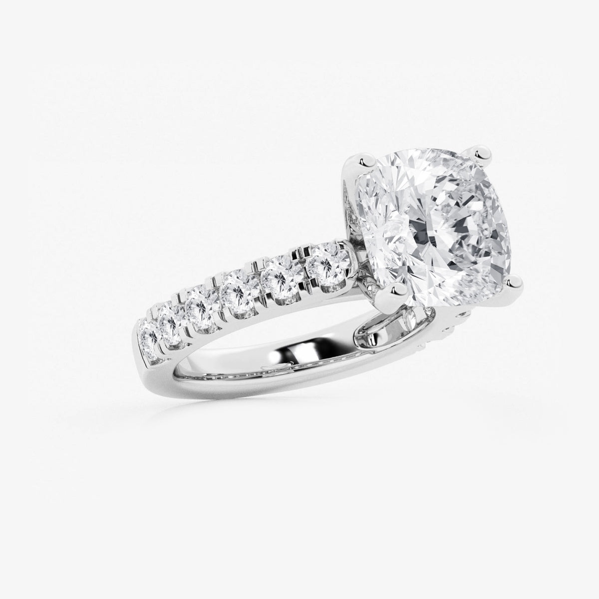 Aurora - Split Prong Side Stones Engagement Ring