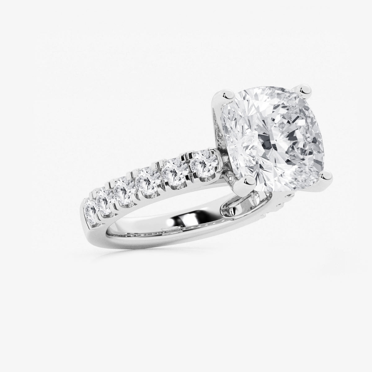 Aurora - Split Prong Side Stones Engagement Ring