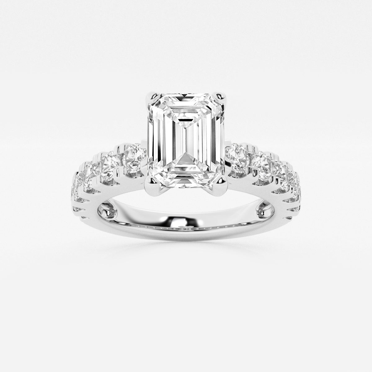 Aurora - Split Prong Side Stones Engagement Ring