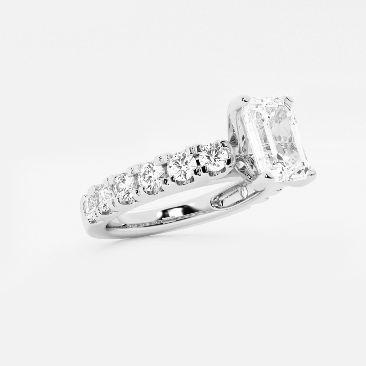 Aurora - Split Prong Side Stones Engagement Ring