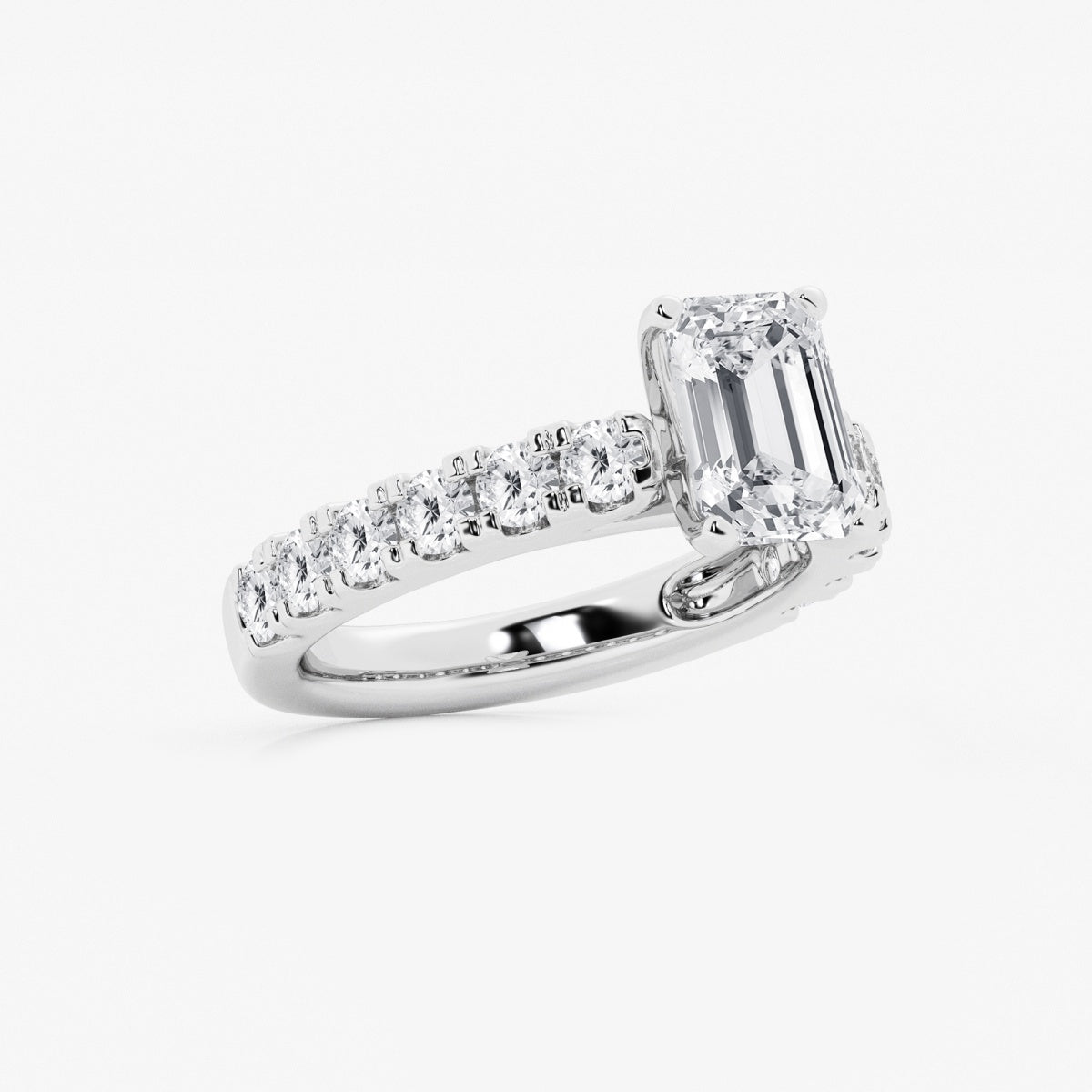 Aurora - Split Prong Side Stones Engagement Ring