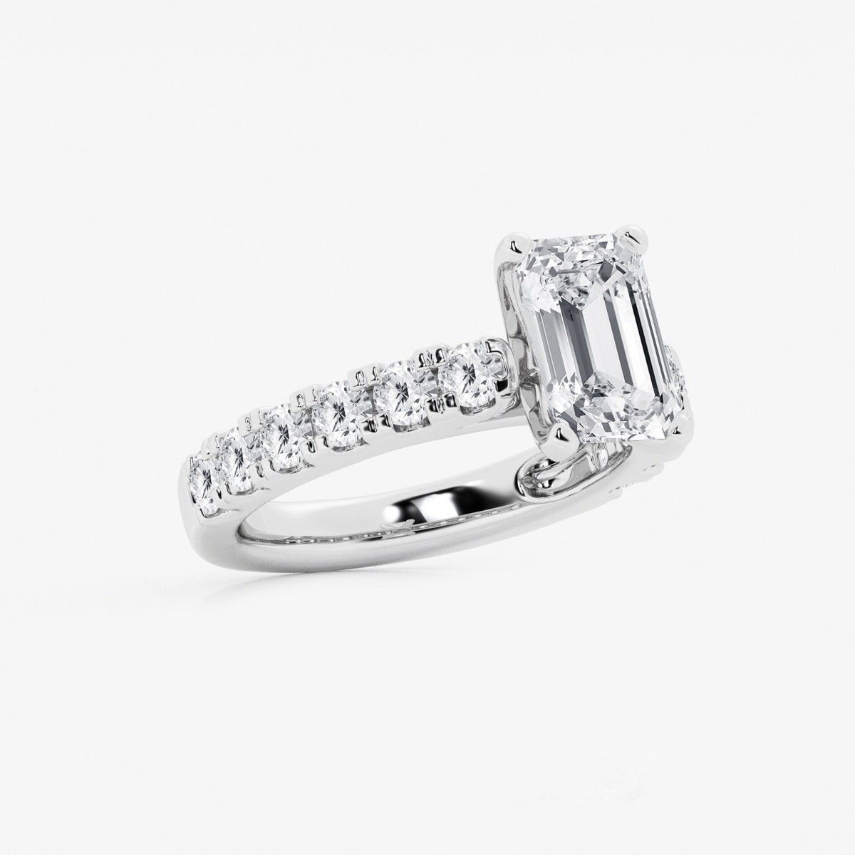 Aurora - Split Prong Side Stones Engagement Ring