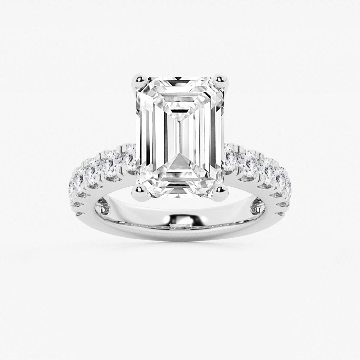 Aurora - Split Prong Side Stones Engagement Ring