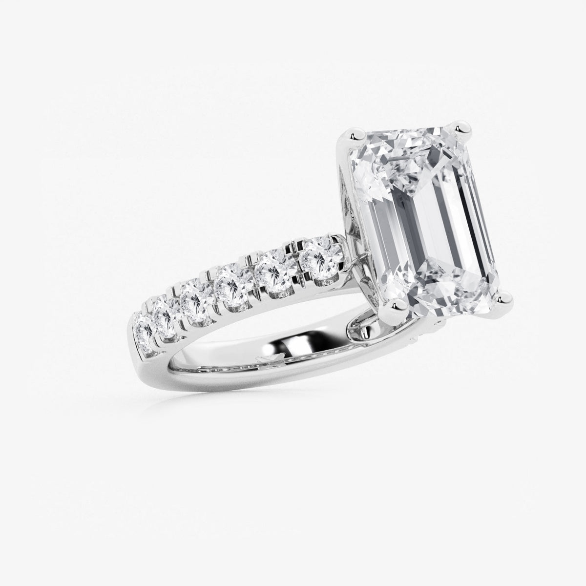 Aurora - Split Prong Side Stones Engagement Ring